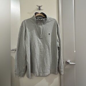 Timberland 1/4 Zip Long Sleeve Pullover Mens XXL Grey Navy